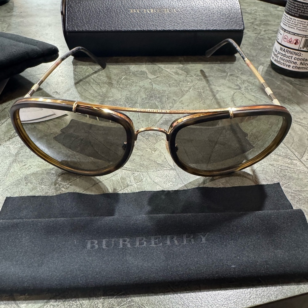 Burberry Tortoise Shell Aviator Sunglasses